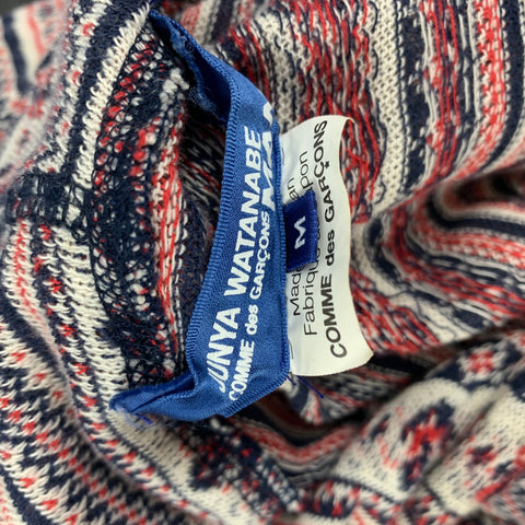 JUNYA WATANABE Size M Navy Red Cotton Hooded Sweatshirt