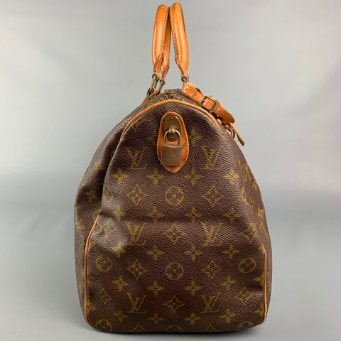 Vintage LOUIS VUITTON Keepall 45 Brown & Beige Monogram Coated Canvas Leather Bag