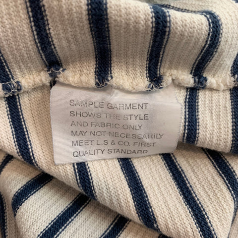 LEVI'S VINTAGE CLOTHING Bay Meadows Size M Cream & Blue Stripe Nautical Pullover