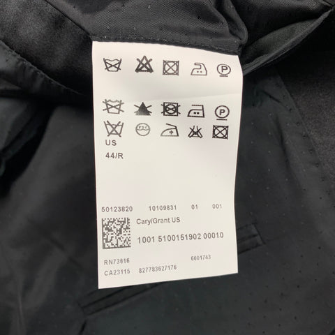 HUGO BOSS Talla 44 Abrigo deportivo regular con solapa de pico de lana negra