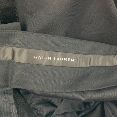 RALPH LAUREN Black Label Size 38 Black Wool Tuxedo Dress Pants