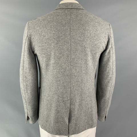 ERMENEGILDO ZEGNA Size 44 Grey Cashmere & Cotton Sport Coat