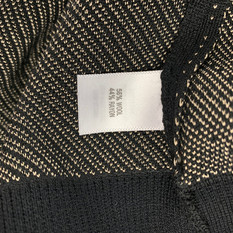 CALLE. JOHN Talla M Suéter tipo jersey de lana / rayón negro y beige con pantera negra