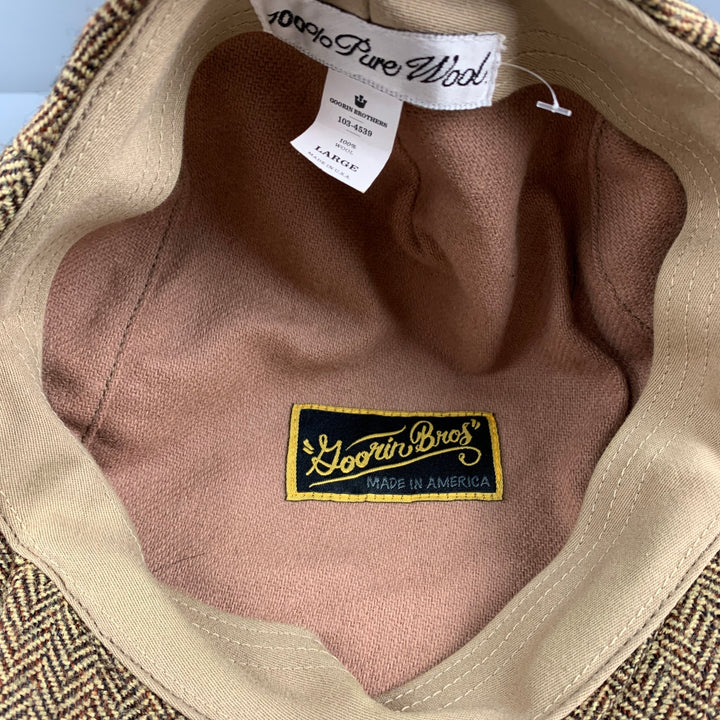 GOORIN BROTHERS Size L Brown Herringbone Wool Hat