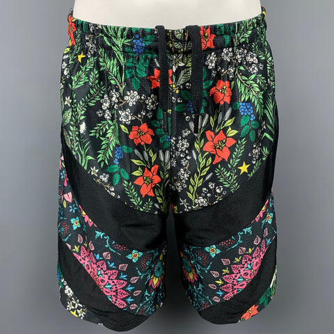 RICCARDO TISCI x NIKE Pantalones cortos de poliéster florales multicolor talla M