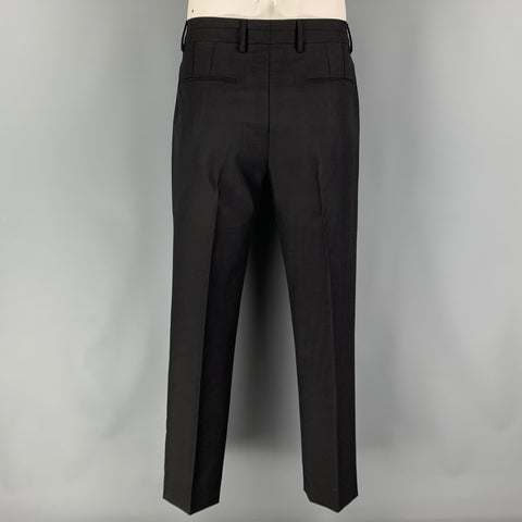 BOTTEGA VENETA Pre-Fall 2019 Size 42 Black Mohair Wool Notch Lapel Suit