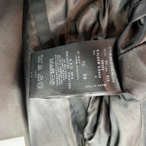 GIORGIO ARMANI Size 40 Charcoal Ribbed Cotton Asymmetrical Coat