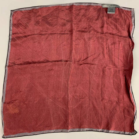 JOHN VARVATOS Burgundy Grey Silk Pocket Square