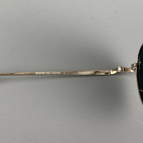 OLIVER PEOPLES Silver Metal Polarized Sunglasses