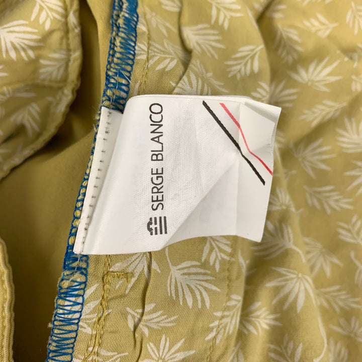 SERGE BLANCO Size 32 Yellow Cotton Flat Front Casual Pants