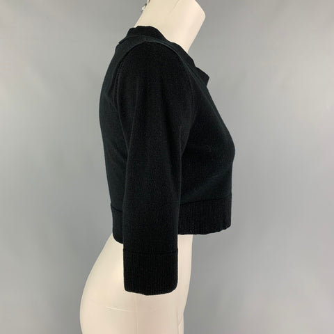 MAX MARA Size M Black Wool Blend Cropped Casual Top