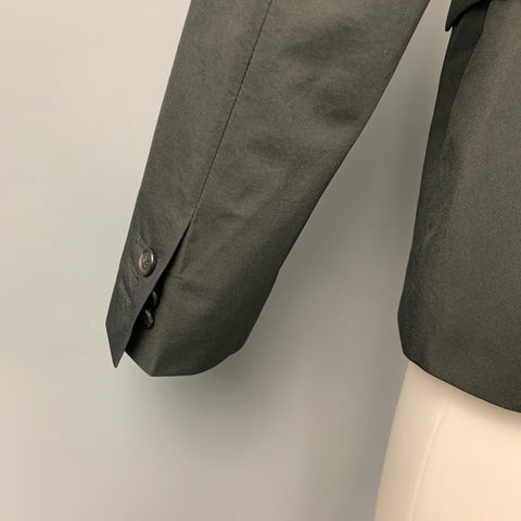 PRADA Talla 38 Abrigo deportivo de un solo pecho de poliéster / poliamida negro