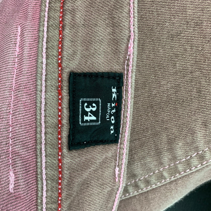 KITON Size 34 Pink Grey Heather Cotton Jeans