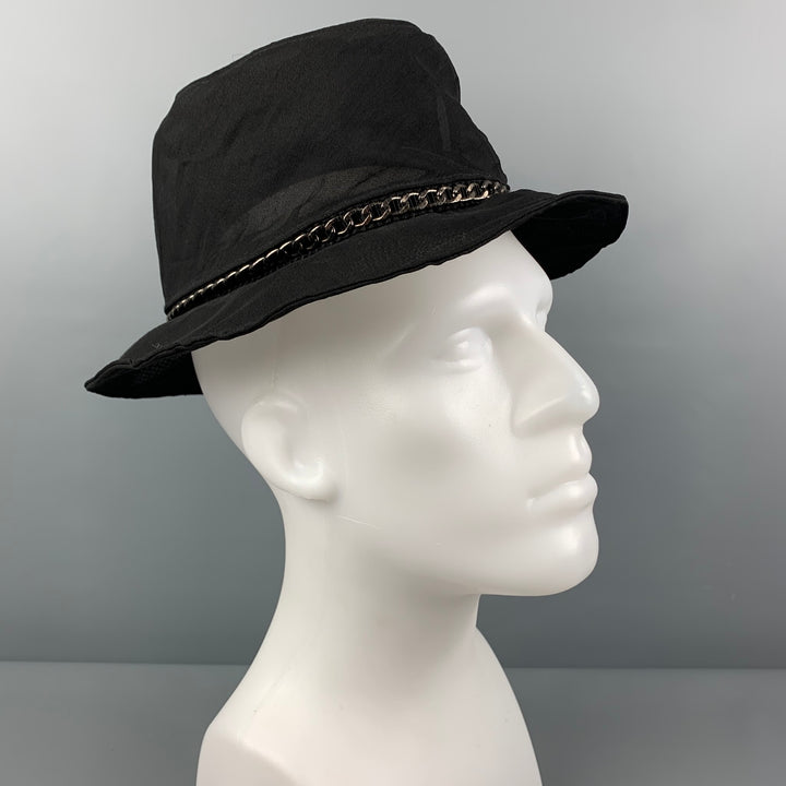 EMPORIO ARMANI Sombrero de pescador de seda transparente negro