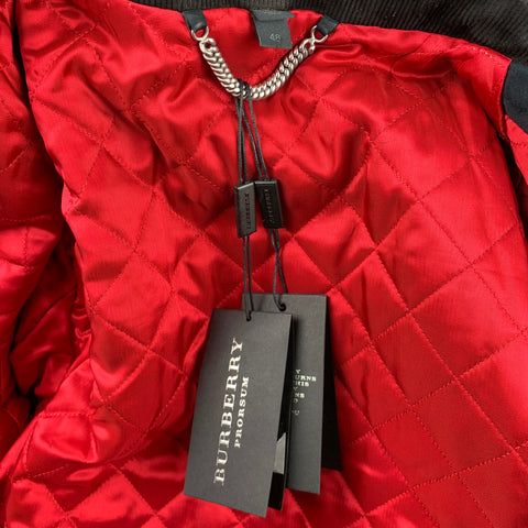 BURBERRY PRORSUM Size 38 Navy Nubuck Suede Biker Jacket