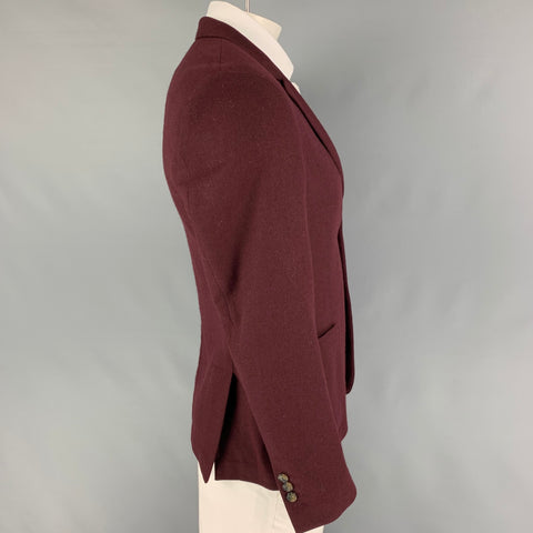 AMI by ALEXANDRE MATTIUSSI Size 42 Burgundy Wool Sport Coat