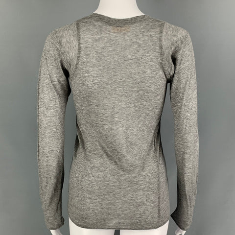 MARNI Size 4 Grey Heather Cotton Long Sleeve Casual Top