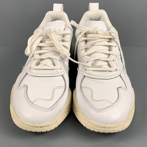 ADIDAS Size 10 White Leather Chunky Heel Sneakers