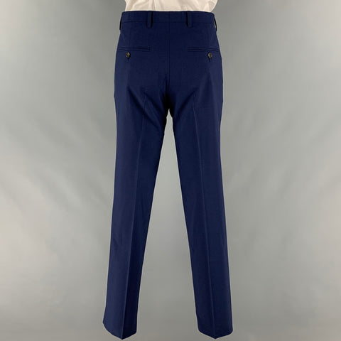 THE KOOPLES Size 38 Navy Houndstooth Wool Single Breasted Suit