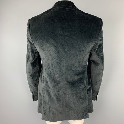 DOLCE & GABBANA Size 40 Regular Black Cotton Velvet Sport Coat