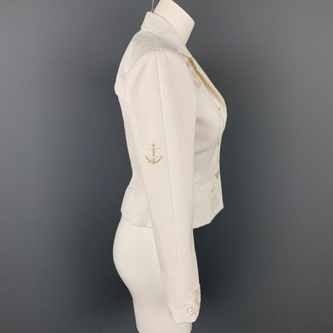 Collection RALPH LAUREN Taille 4 Blazer veste en coton blanc