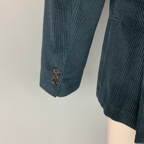 PAUL SMITH Soho Fit Size 40 Regular Forest Green Corduroy Cotton Notch Lapel Suit
