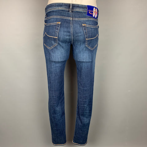 JACOB COHEN Talla 33 Vaqueros de pernera estrecha de algodón azul