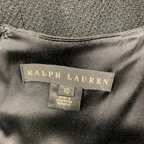 RALPH LAUREN Black Label Size 10 Black Wool Nylon Sleeveless Dress