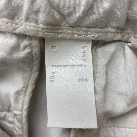 10 SEIOOTTO Size M Off White Solid Linen / Cotton Zip Fly Casual Pants