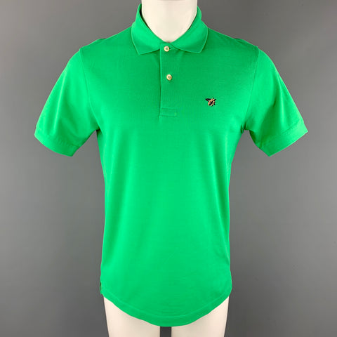 PAUL SMITH POLO con bordado abotonado y piqué verde talla S