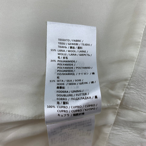 ALEXANDER MCQUEEN Vestido de manga corta texturizado en mezcla de lana color crema talla 4