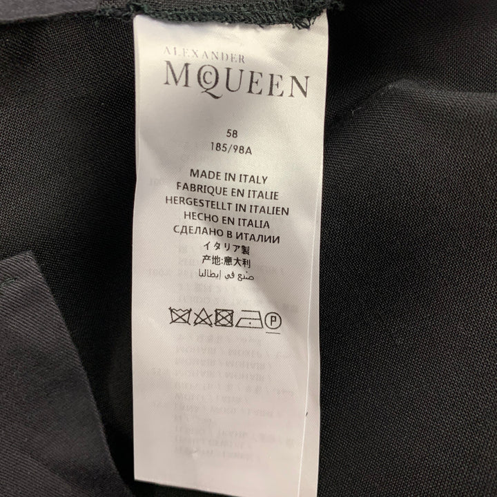 ALEXANDER MCQUEEN Size 40 Black Wool Mohair Tuxedo Dress Pants