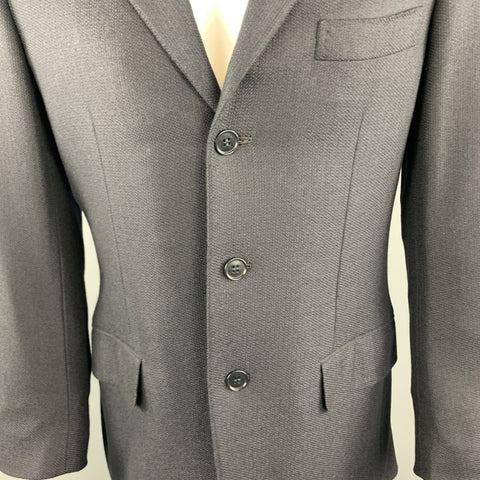 SAINT ANDREWS 38 Regular Navy Woven Cashmere Notch Lapel  Sport Coat