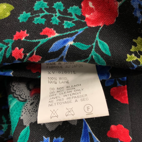 COMME des GARCONS HOMME PLUS Size L Black & Multi-Color Floral Wool Vest