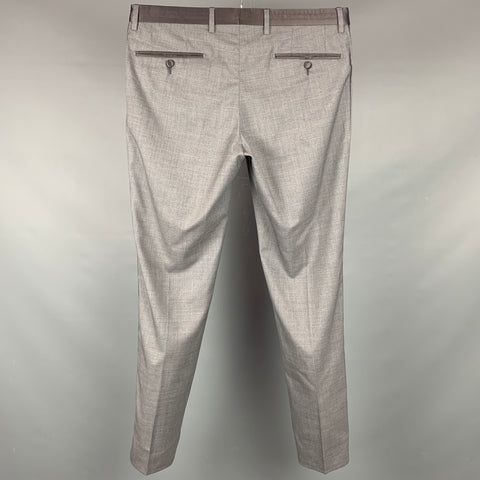 DOLCE & GABBANA Size 32 Grey Wool / Silk Tuxedo Dress Pants