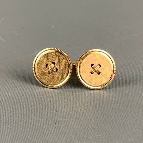 CHRISTIAN DIOR Gold Button Cuff Links