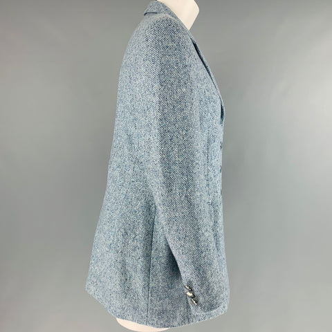 ESCADA Taille 6 Veste à simple boutonnage en cachemire bleu