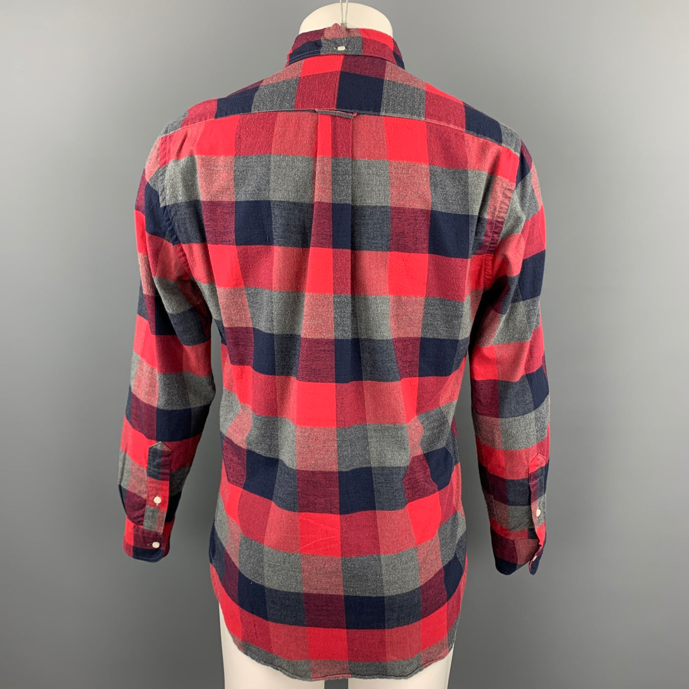 GITMAN VINTAGE Size M Red & Navy Plaid Cotton Button Down Long Sleeve Shirt