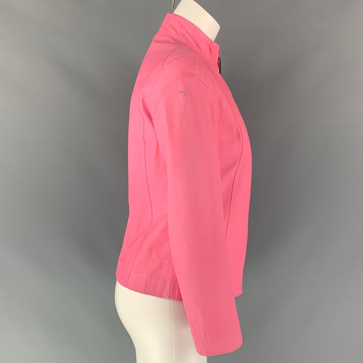 Vintage VERSUS by GIANNI VERSACE Size 4 Pink Leather Jacket