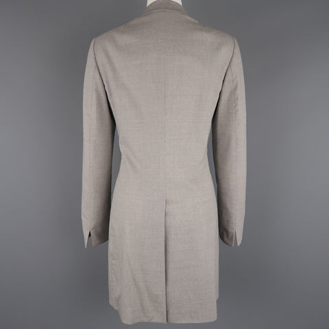 AKRIS Size US 6 Light Heather Gray Notch Lapel Three Button Long Coat
