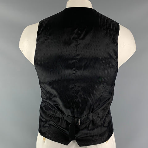 DOLCE & GABBANA Black Solid Buttoned Size 38 Silk Vest