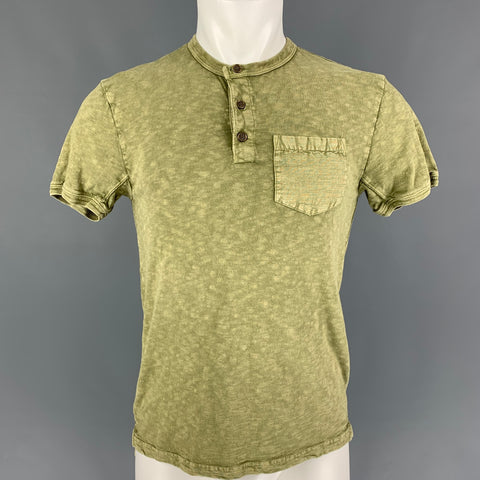 FRYE Size XS Green Heather Cotton Henley T-shirt