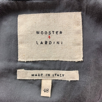 WOOSTER + LARDINI Size 38 Navy Wool Double Breasted Short Sleeve Coat
