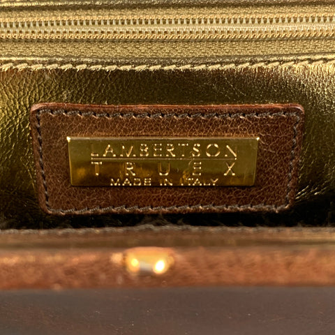 LAMBERTSON TRUEX Brown Leather Clutch Handbag