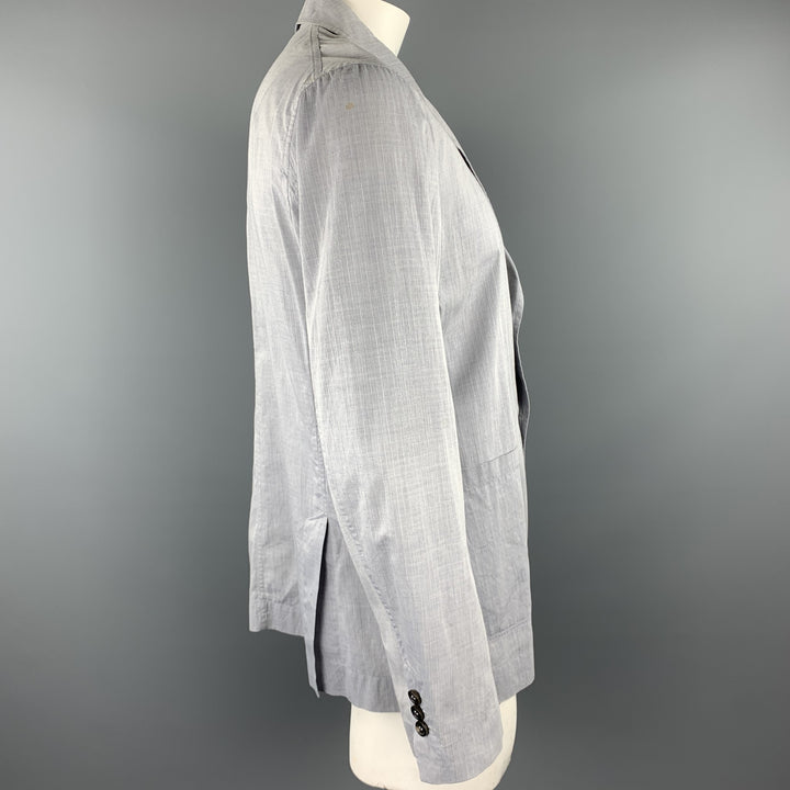 YVES SAINT LAURENT Talla 44 Abrigo deportivo ligero de algodón con paneles de ventana gris