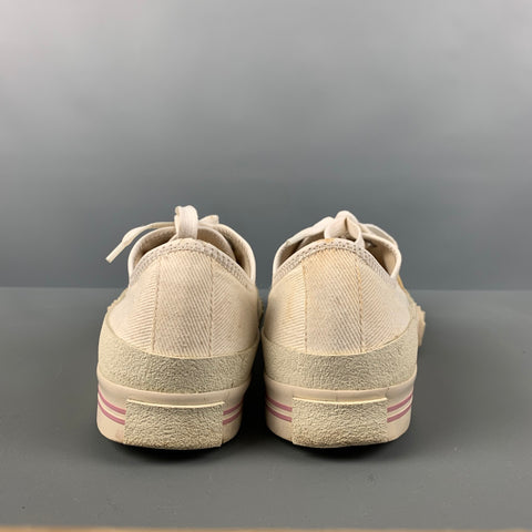 ACNE STUDIOS Size 8 White Canvas Sneakers