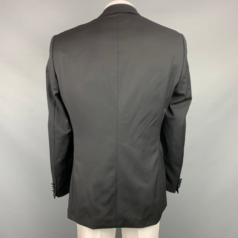 HUGO BOSS Talla 44 Abrigo deportivo regular con solapa de pico de lana negra