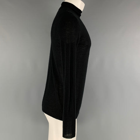 GENTRYPORTOFINO Size M Black Knit Turtleneck Pullover