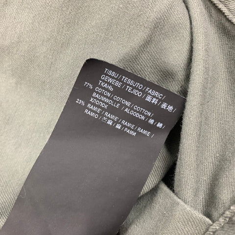 SAINT LAURENT Pantalon décontracté court en ramie en coton olive taille 4