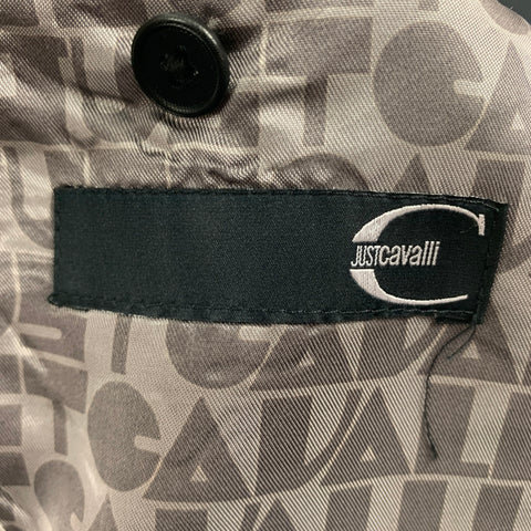 JUST CAVALLI Size 42 Green & Black Color Block Wool Blend Sport Coat